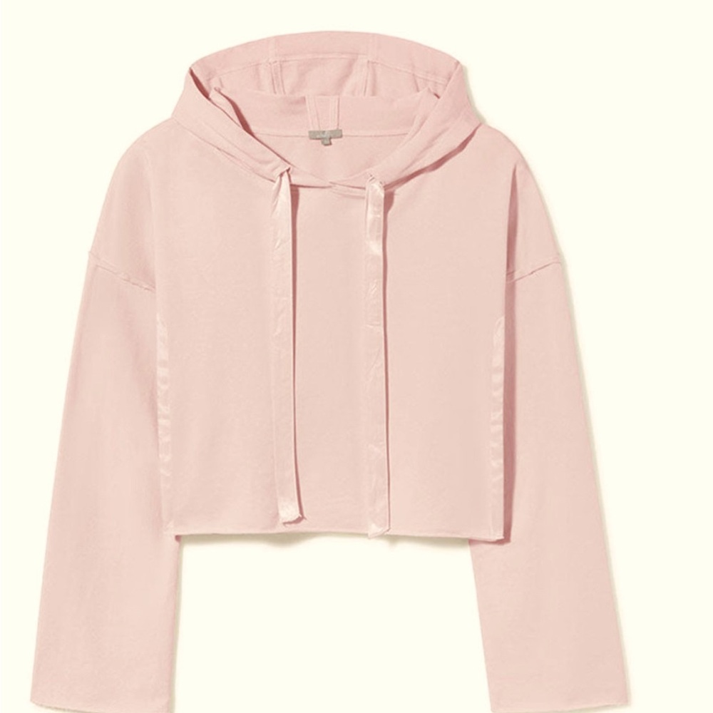 Women's Cropped Hooded Pullover - Pink